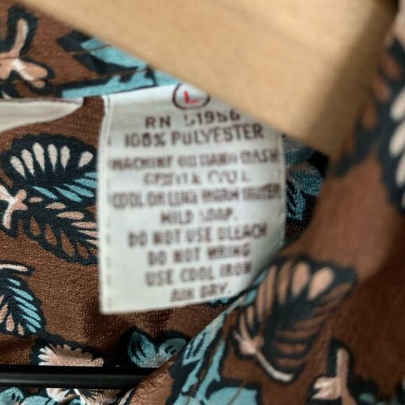 Casual Corner Women Vintage Blouse Long Sleeve Brown Floral Cottage Boho Medium - Picture 5 of 7